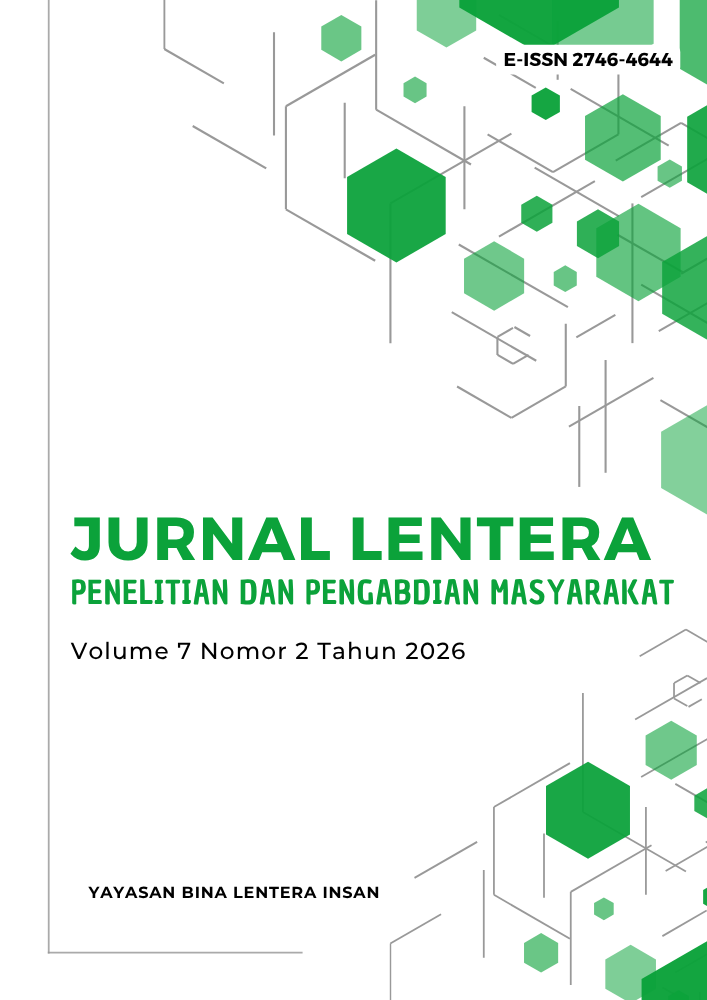 					View Vol. 7 No. 2 (2026): Jurnal Lentera: Penelitian dan Pengabdian Masyarakat
				